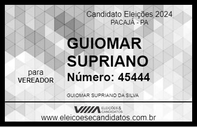 Candidato GUIOMAR SUPRIANO 2024 - PACAJÁ - Eleições