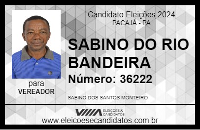 Candidato SABINO DO RIO BANDEIRA 2024 - PACAJÁ - Eleições