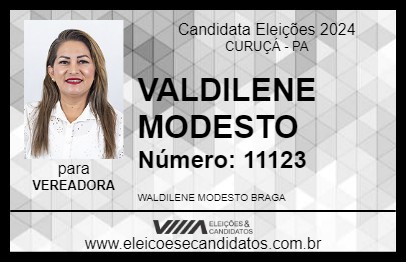 Candidato VALDILENE MODESTO 2024 - CURUÇÁ - Eleições