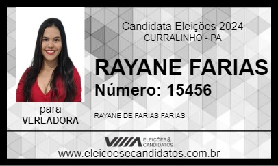 Candidato RAYANE FARIAS 2024 - CURRALINHO - Eleições