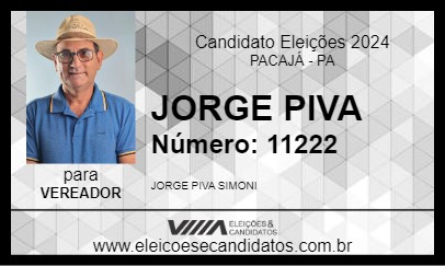 Candidato JORGE PIVA 2024 - PACAJÁ - Eleições