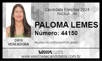 Candidato PALOMA LEMES 2024 - PACAJÁ - Eleições