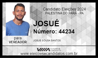 Candidato JOSUÉ 2024 - PALESTINA DO PARÁ - Eleições