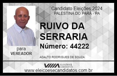 Candidato RUIVO DA SERRARIA 2024 - PALESTINA DO PARÁ - Eleições