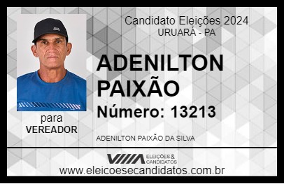 Candidato ADENILTON PAIXÃO 2024 - URUARÁ - Eleições