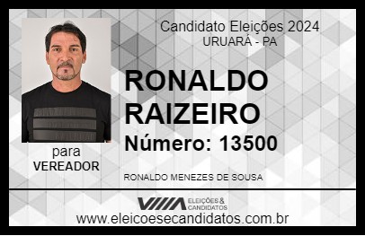 Candidato RONALDO RAIZEIRO 2024 - URUARÁ - Eleições