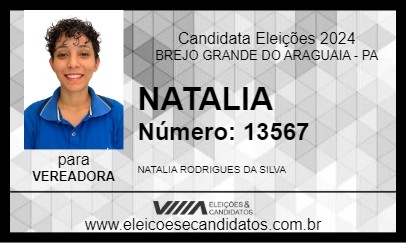 Candidato NATALIA 2024 - BREJO GRANDE DO ARAGUAIA - Eleições