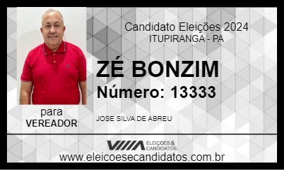 Candidato ZÉ BONZIM 2024 - ITUPIRANGA - Eleições