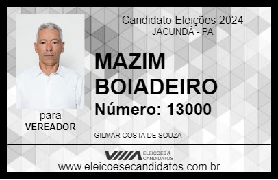 Candidato MAZIM BOIADEIRO 2024 - JACUNDÁ - Eleições