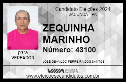 Candidato ZEQUINHA MARINHO 2024 - JACUNDÁ - Eleições