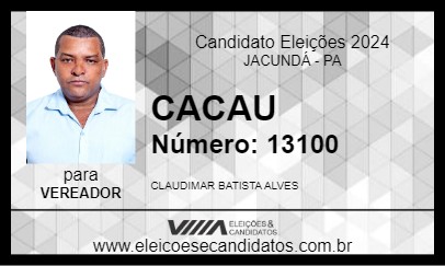 Candidato CACAU 2024 - JACUNDÁ - Eleições