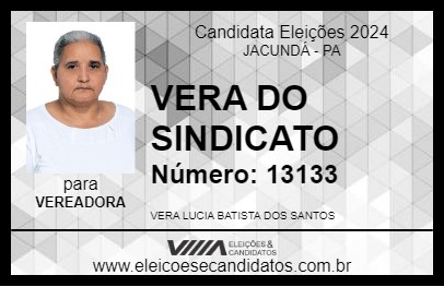 Candidato VERA DO SINDICATO 2024 - JACUNDÁ - Eleições