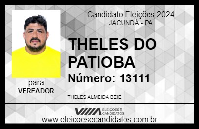 Candidato THELES DO PATIOBA 2024 - JACUNDÁ - Eleições