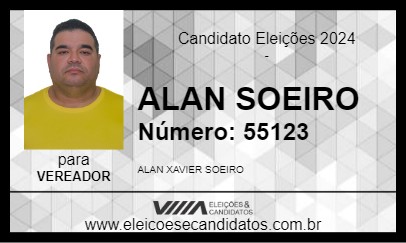 Candidato ALAN SOEIRO 2024 - SANTO ANTÔNIO DO TAUÁ - Eleições