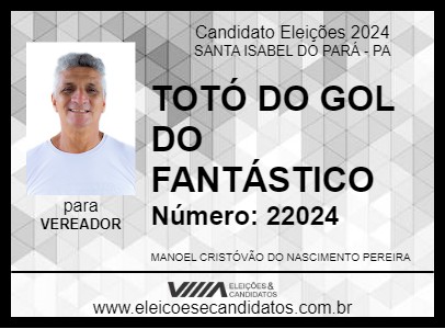 Candidato TOTÓ DO GOL DO FANTÁSTICO 2024 - SANTA ISABEL DO PARÁ - Eleições