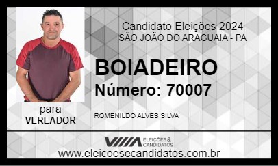 Candidato BOIADEIRO 2024 - SÃO JOÃO DO ARAGUAIA - Eleições