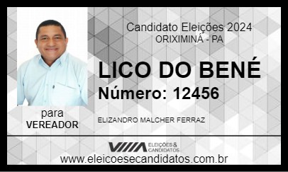 Candidato LICO DO BENÉ 2024 - ORIXIMINÁ - Eleições