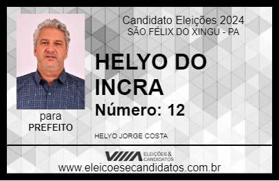 Candidato HELYO JORGE 2024 - SÃO FÉLIX DO XINGU - Eleições