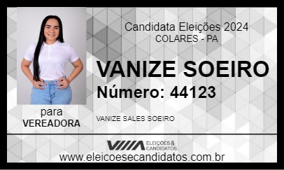 Candidato VANIZE SOEIRO  2024 - COLARES - Eleições