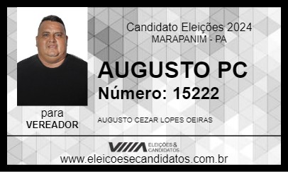 Candidato AUGUSTO PC 2024 - MARAPANIM - Eleições