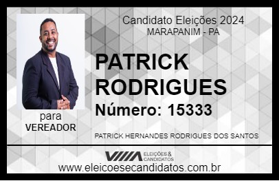 Candidato PATRICK RODRIGUES 2024 - MARAPANIM - Eleições