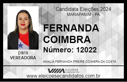 Candidato FERNANDA COIMBRA 2024 - MARAPANIM - Eleições