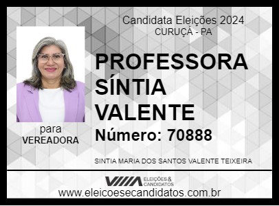 Candidato PROFESSORA SÍNTIA VALENTE 2024 - CURUÇÁ - Eleições