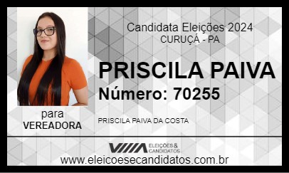 Candidato PRISCILA PAIVA 2024 - CURUÇÁ - Eleições