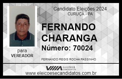 Candidato FERNANDO CHARANGA 2024 - CURUÇÁ - Eleições