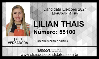 Candidato LILIAN THAIS 2024 - MARAPANIM - Eleições