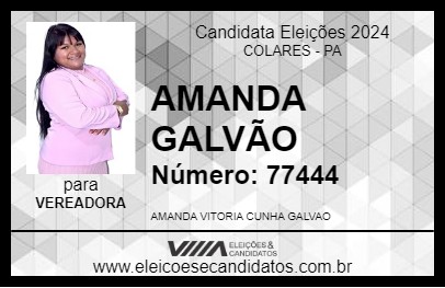 Candidato AMANDA GALVÃO 2024 - COLARES - Eleições