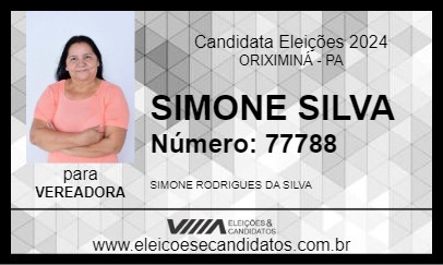 Candidato SIMONE SILVA 2024 - ORIXIMINÁ - Eleições