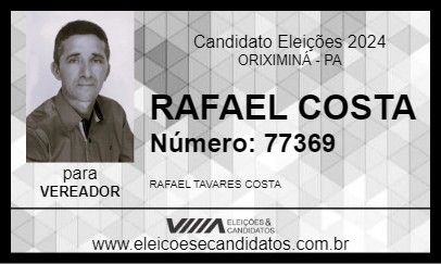 Candidato RAFAEL COSTA 2024 - ORIXIMINÁ - Eleições