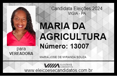 Candidato MARIA DA AGRICULTURA 2024 - VIGIA - Eleições