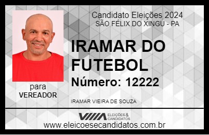 Candidato IRAMAR DO FUTEBOL 2024 - SÃO FÉLIX DO XINGU - Eleições