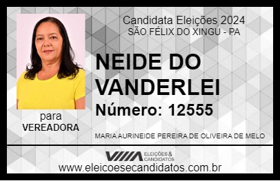 Candidato NEIDE DO VANDERLEI 2024 - SÃO FÉLIX DO XINGU - Eleições