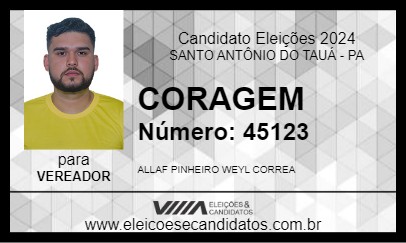 Candidato CORAGEM 2024 - SANTO ANTÔNIO DO TAUÁ - Eleições