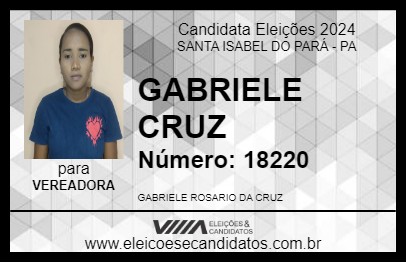 Candidato GABRIELE CRUZ 2024 - SANTA ISABEL DO PARÁ - Eleições