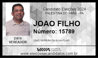 Candidato JOAO FILHO 2024 - PALESTINA DO PARÁ - Eleições