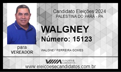 Candidato WALGNEY 2024 - PALESTINA DO PARÁ - Eleições