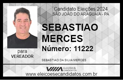 Candidato SEBASTIAO MERCES 2024 - SÃO JOÃO DO ARAGUAIA - Eleições