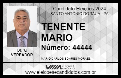 Candidato TENENTE MARIO 2024 - SANTO ANTÔNIO DO TAUÁ - Eleições