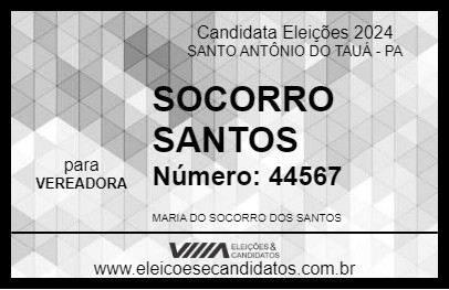 Candidato SOCORRO SANTOS 2024 - SANTO ANTÔNIO DO TAUÁ - Eleições