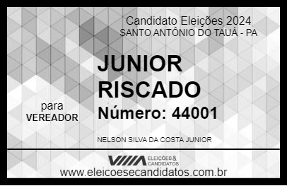 Candidato JUNIOR RISCADO 2024 - SANTO ANTÔNIO DO TAUÁ - Eleições