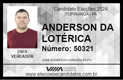 Candidato ANDERSON DA LOTÉRICA 2024 - ITUPIRANGA - Eleições