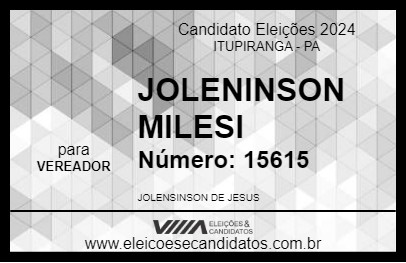 Candidato JOLENINSON MILESI 2024 - ITUPIRANGA - Eleições