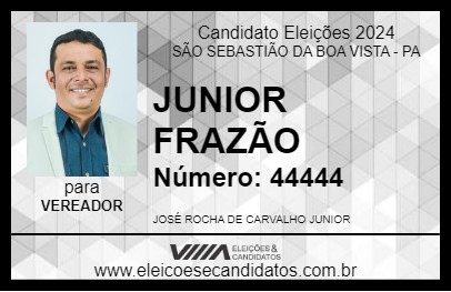 Candidato JUNIOR FRAZÃO 2024 - SÃO SEBASTIÃO DA BOA VISTA - Eleições