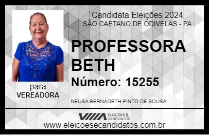 Candidato PROFESSORA BETH 2024 - SÃO CAETANO DE ODIVELAS - Eleições