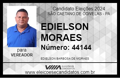 Candidato EDIELSON MORAES 2024 - SÃO CAETANO DE ODIVELAS - Eleições