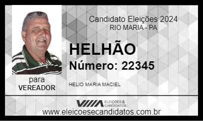 Candidato HELHÃO 2024 - RIO MARIA - Eleições